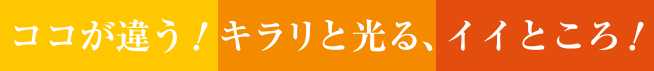 ココが違う！キラリと光る、イイところ！